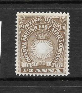 BRITISH EAST AFRICA  1890-95   1/2a   BROWN    MLH   SG 4