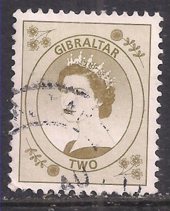 Gibraltar 1999 QE2 2p Brown wilding used stamp SG 858 ( M333 )