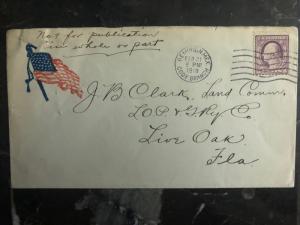 1918 Deming NM Cover Live Oak FL Mexico Revolution Camp Cody 127 Field Artillery