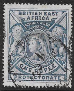 BRITISH EAST AFRICA SG92a 1901 1r DULL BLUE USED