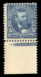 United States, 1894-95 #281 Cat$100, 1898 5c dark blue, imprint single, never...