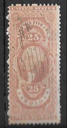 USA R43c, 25c Bond, used, F, script cancel