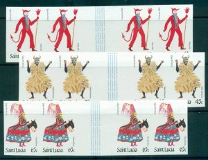 St Lucia 1985 Xmas IMPERF Gutter Str 4 MUH lot68674