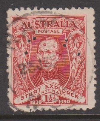 Australia Sc#104 Used Perfin OS