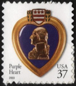 SC#3784 37¢ Purple Heart Single (2003) SA