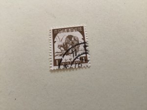 Japanese occupation  Burma 1943 one cent brown used stamp A4239