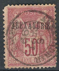 France Off Egypt Alexandria 12 Y&T 15 Used SOTN F/VF 1899 SCV $17.50