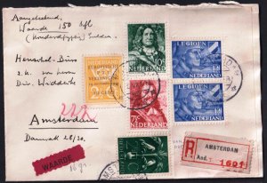 Netherlands 1943 Dutch Legion Sc. 145 Registered Cover 2 sc.