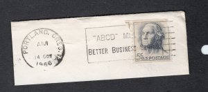 Scott # 1229  used  coil  single on paper Portland Oreg.  Oct 14, 1966
