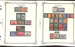 New Zealand Stamp Collection on 4 Scott Specialty Pages, 1950-1959 Mint (BN)