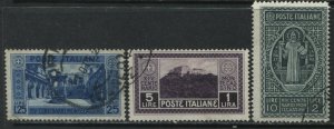 Italy 1929 Monte Cassino 1.25 to 10 lire used