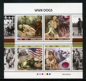 SIERRA LEONE 2023 WWII DOGS SHEET MINT NH