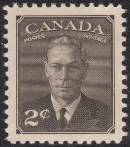 Canada 1949 MNH Sc #285 2c George VI with 'Postes-Postage'