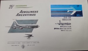 D)1976, ARGENTINA, FIRST DAY COVER, ISSUE, XXV ANNIVERSARY OF THE AEROLÍNEAS