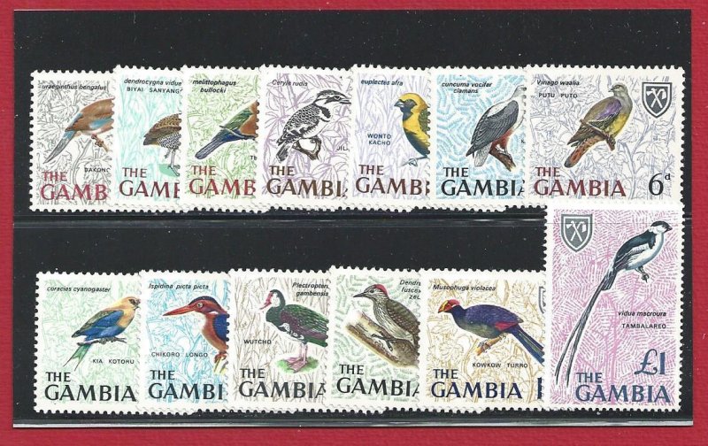 1966 GAMBIA - Birds - Birds, Yv. n. 208/220 Ordinary 13 val. MNH/**