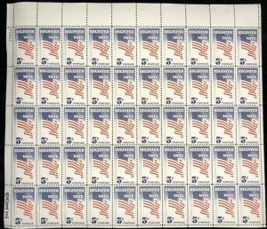 US Stamp - 1964 5c Register and Vote - 50 Stamp Sheet -   #1249
