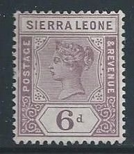 Sierra Leone #42 Mint No Gum 6p Queen Victoria