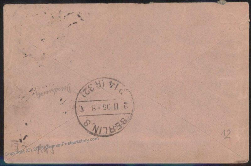 German 1895 Empire Berlin Rohrpost Pneumatic Mail Stationery  Cover 84456