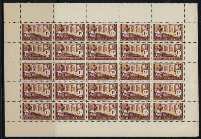 French Equatorial Africa #33* NH Half sheet of 25  CV $5.25