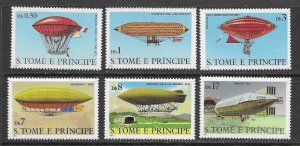 Sao Tome and Principe 561-6 MNH Dirigibles set vf.  2022 CV $ 8.75