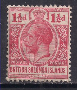 British Solomon Islands 1922 - 31 KGV 1 1/2d Scarlet Used SG 42 ( G731 )