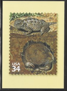 Just Fun Postal Card #3506H Unused Great Plains Prairie Lizard Gopher (my769)