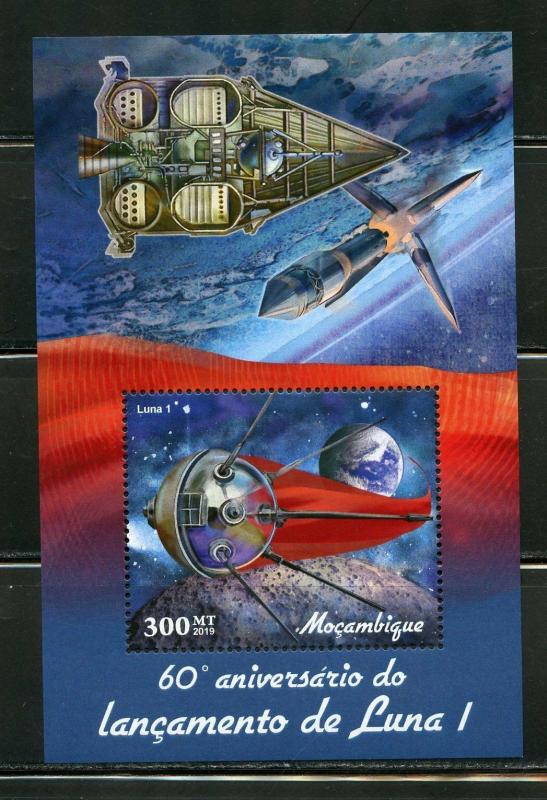 MOZAMBIQUE  2019 60th ANN OF THE LAUNCH OF LUNA 1  SOUVENIR  SHEET MINT NH