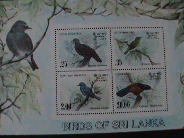 ​SRI LANKA-1983-SC#694a-LOVELY BEAUTIFUL BIRDS S/S-MNH-VF LAST ONE HARE TO FIND