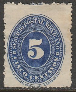 MEXICO 178, 5¢ LARGE NUMERAL. UNUSED, NO GUM. F-VF. (1106)