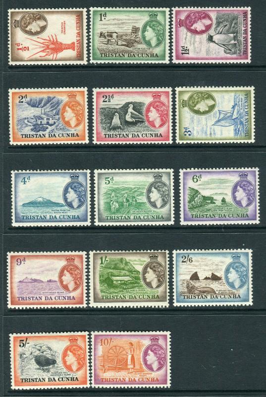 TRISTAN DA CHUNA-1954  A lightly mounted mint set to 10/- Sg 14-27