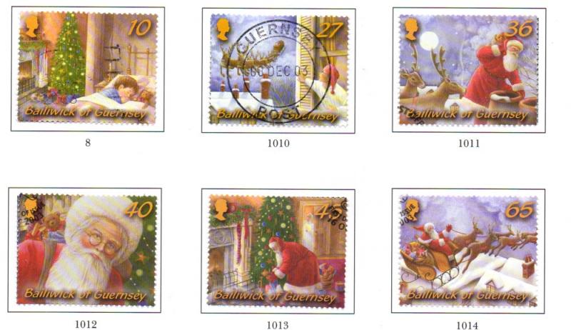 Guernsey Sc 810-5 2003 Christmas stamp set used 