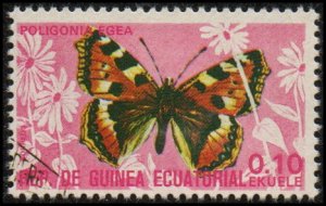 Equatorial Guinea sw1005 - Cto - 0.10e Southern Comma Butterfly (1975)