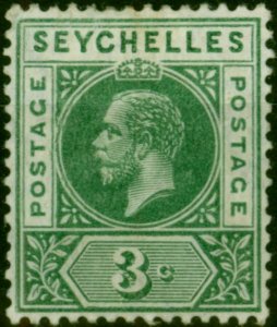 Seychelles 1912 3c Green SG72 Fine MM