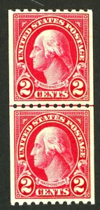 U.S. #606 MINT LINE PAIR OG LH