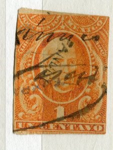 MEXICO; 1870s early classic Revenue Fiscal issue used 1c. value