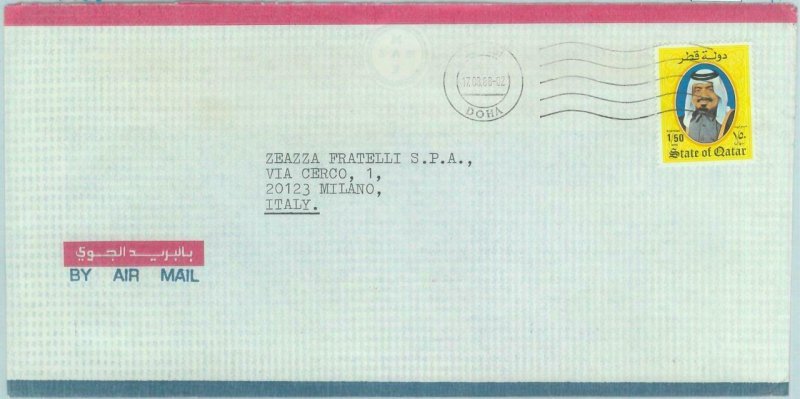 84519 - QATAR - POSTAL HISTORY - AIRMAIL COVER to  ITALY   1988