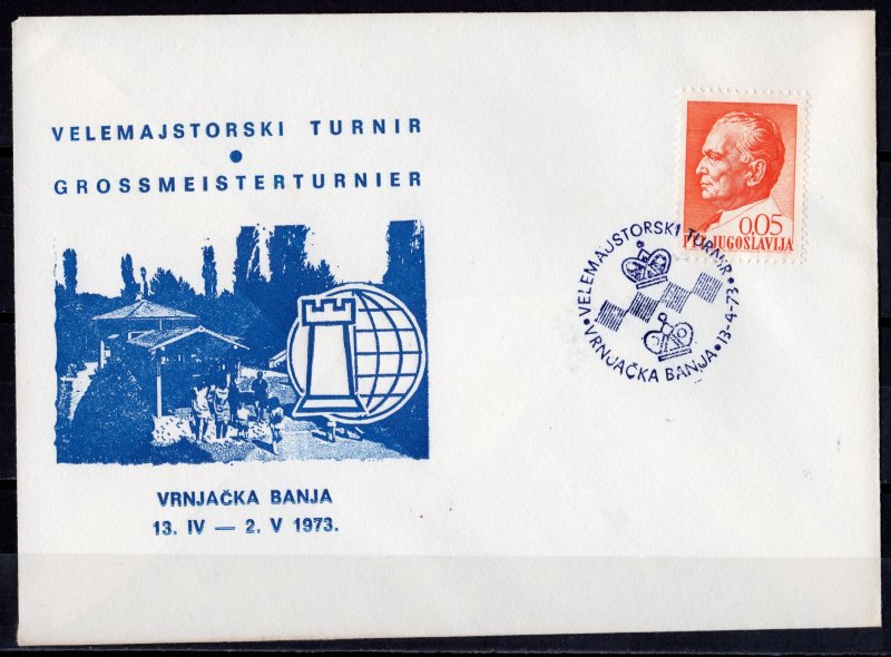 Yugoslavia 1973 GROSSMASTERS CHESS TOURNAMENT VRNJACKA BANJA Special Cover