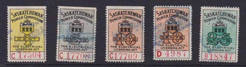 Saskatchewan Electrical Inspection Stamps used, SE12//SE25