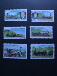 LAOS-1997 -ANTIQUE-CLASSIC LOCALMOTIVE & MORDEN EXPRESS TRAIN MNH VERY FINE