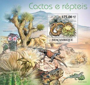 Mozambique 2011 MNH - Cactuses & Reptiles. Y&T 500, Mi 5322/Bl.563, Scott 2509