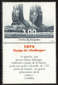 FRENCH ANTARCTIC 2001 Kerguelen Arch; Scott 282, Yvert 296; MNH