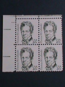 ​UNITED STATES-1983-SC#1861 THOMAS H. GALLAUDER BLOCK OF 4 STAMPS-MNH -VF