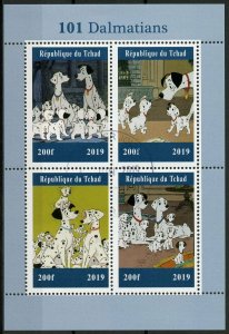 Disney Stamps Chad 2019 CTO 101 Dalmatians Dogs Cartoons Animation 4v M/S