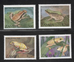 Zambia Scott 462-465 MNH** Frog set