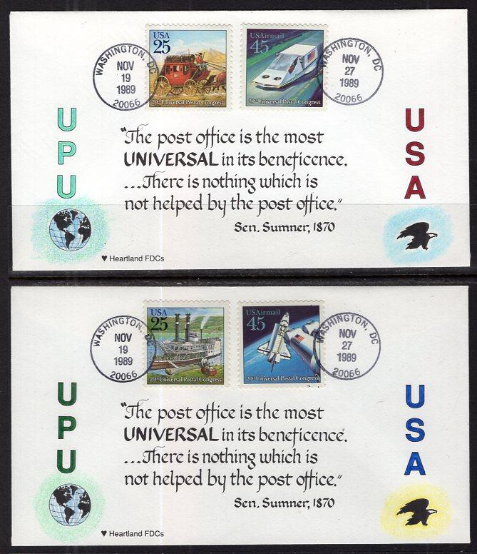 US 2434-2437 UPU Heartland Set of Four U/A FDC