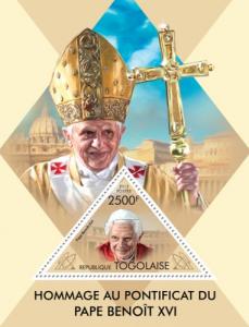 TOGO 2013 SHEET POPE BENEDICT XVI tg13406b