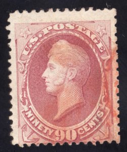 US Scott 155 Used 90c carmine Oliver Perry, w/o Grill Lot J013 bhmstamps