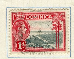 DOMINICA; 1938 early GVI pictorial issue fine used 1d. value