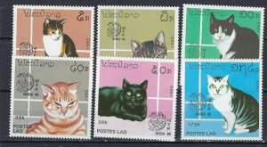 Laos 908-13 MNH 1989 Cats (ak2627)