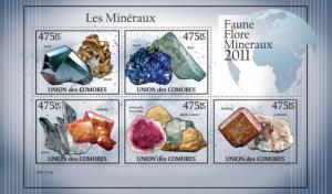 COMORES 2011 SHEET MINERALS I MINERAUX MINERALES MINERAIS MINERALIEN cm11115a